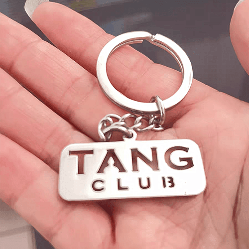 Personalized hollow name key ring made to order custom made company logo keychains wholesale makers